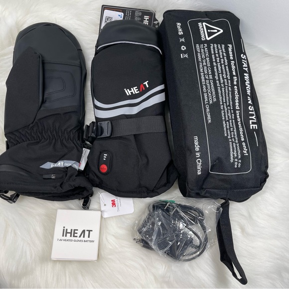 NWT Unisex Heated Gloves 7.4V Rechargeable Battery Mittens with 3M/XL Black - Picture 15 of 15